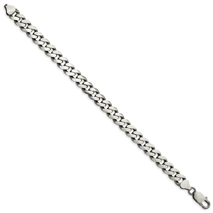 Designer Antiqued Sterling Silver 9.3mm Curb Chain | Affordable Luxury Jewelry-2