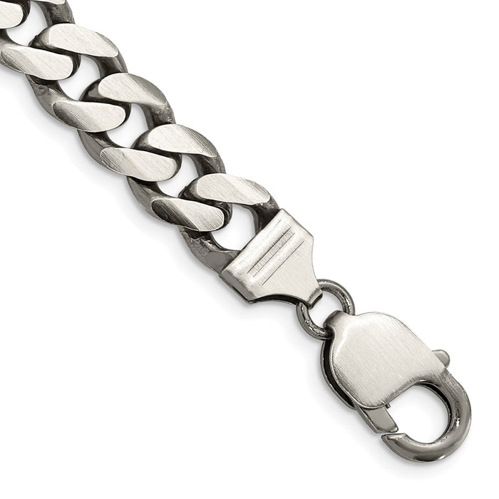 Designer Antiqued Sterling Silver 9.3mm Curb Chain | Affordable Luxury Jewelry-1