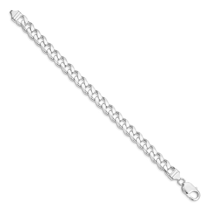 High-Quality Rhodium-Plated Sterling Silver 9.3mm Curb Chain - Stylish Value!-2