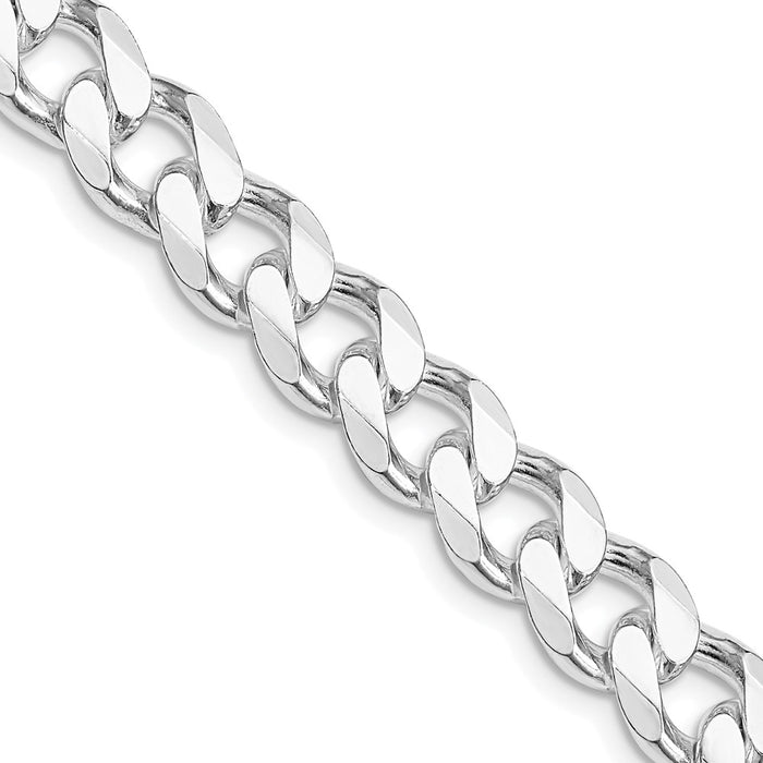 Buy Stylish Rhodium-Plated Sterling Silver 9.3mm Curb Chain - Affordable Luxury-1