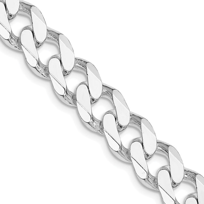 Buy Stylish Rhodium-Plated Sterling Silver 11mm Curb Chain | Affordable Luxury-1