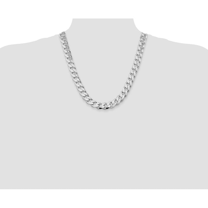 Buy Exclusive Rhodium-Plated Sterling Silver 13mm Curb Chain | Stylish Value-4