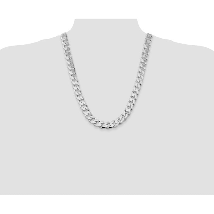 Buy Stylish 13mm Rhodium-Plated Sterling Silver Curb Chain - Affordable Luxury-4
