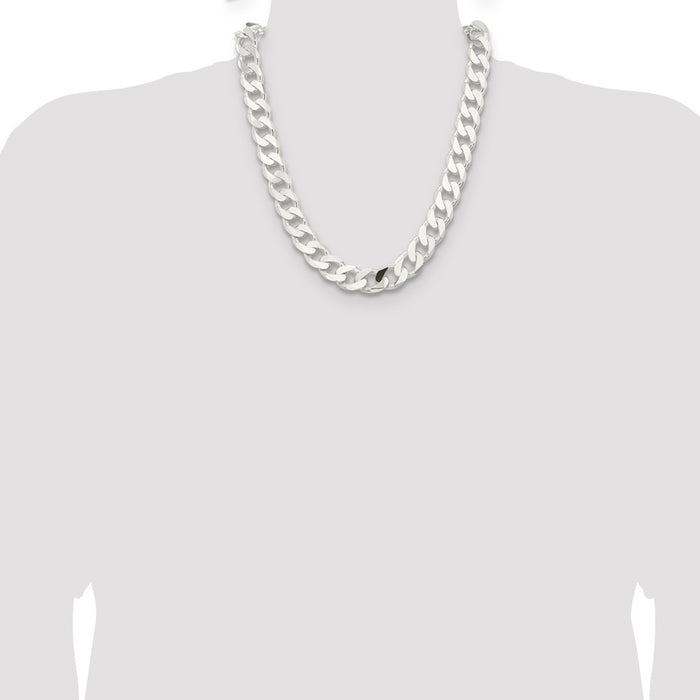 High-Quality 14.5mm Sterling Silver Curb Chain - Stylish & Affordable Value!-4