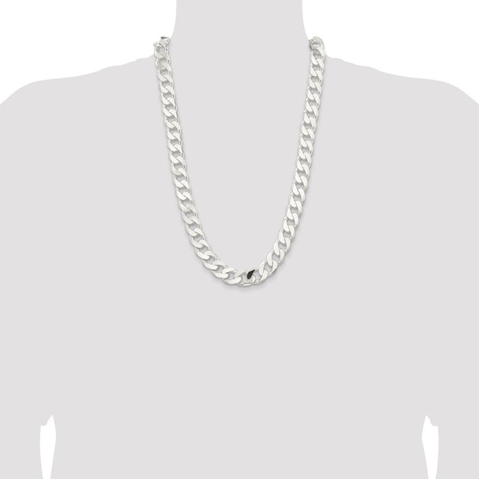 Buy Stylish 14.5mm Sterling Silver Curb Chain - Affordable Luxury Jewelry-4