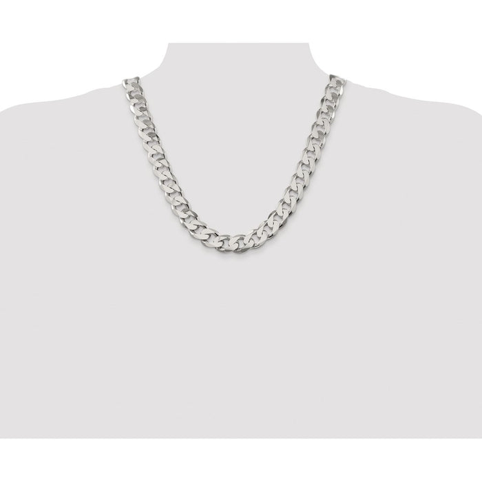 Order Stylish Rhodium-Plated Sterling Silver Curb Chain - 14.5mm, Affordable Elegance-4