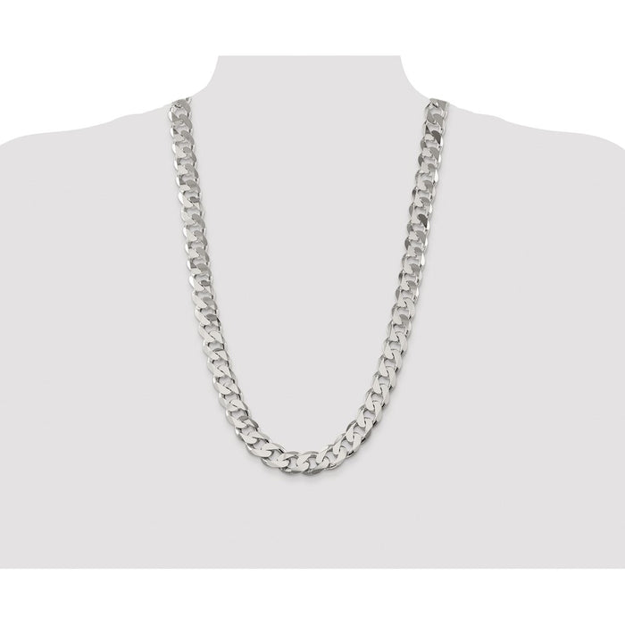 Buy Stylish Rhodium-Plated Sterling Silver Curb Chain - 14.5mm, Affordable Value-4