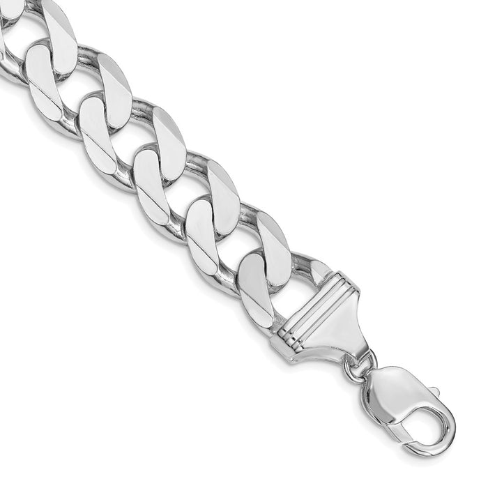 Order Stylish Rhodium-Plated Sterling Silver Curb Chain - 14.5mm Quality-1
