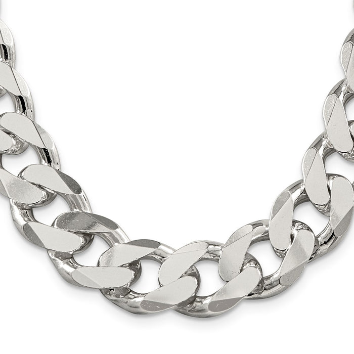 Exclusive 16.25mm Sterling Silver Curb Link Chain - Stylish & Affordable Quality-2