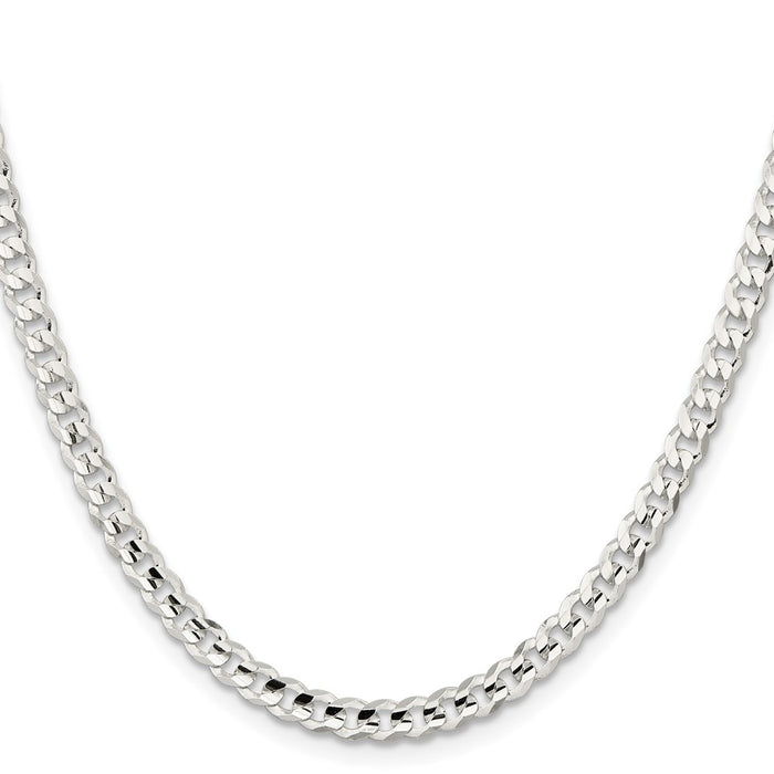 Buy Stylish 4.5mm Sterling Silver Beveled Concave Curb Chain | Luxury Value-2