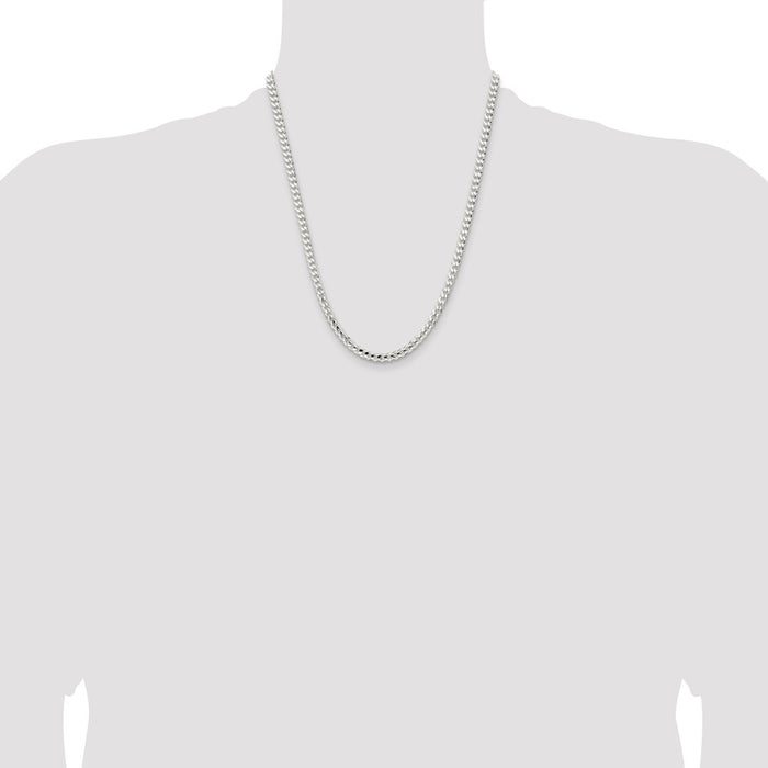 Buy Stylish 4.5mm Beveled Concave Curb Chain in High-Quality Sterling Silver-4