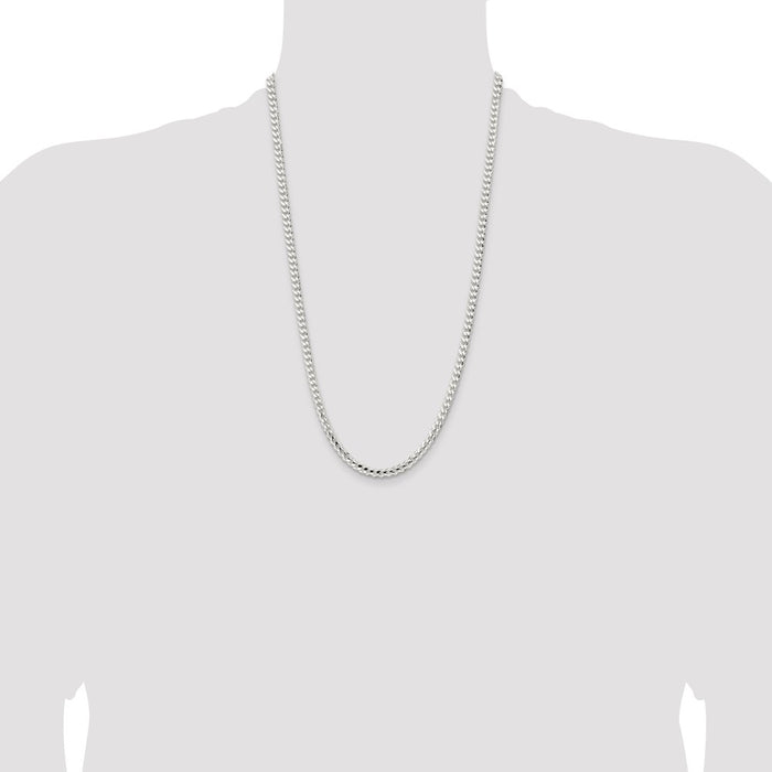 Buy Stylish 4.5mm Sterling Silver Beveled Concave Curb Chain | Luxury Value-4