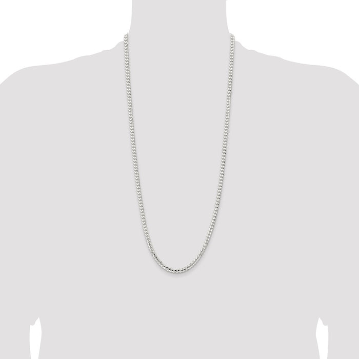 High-Quality 4.5mm Beveled Concave Curb Chain in Sterling Silver - Stylish Value!-4