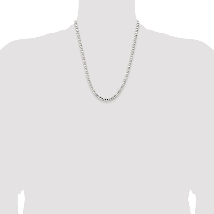 Buy Stylish Rhodium-Plated 4.5mm Sterling Silver Curb Chain - Affordable Luxury-4