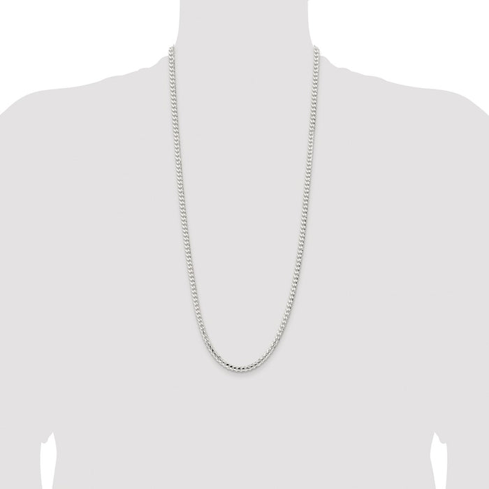 High-Quality Rhodium-Plated Sterling Silver 4.5mm Curb Chain | Stylish Value-4