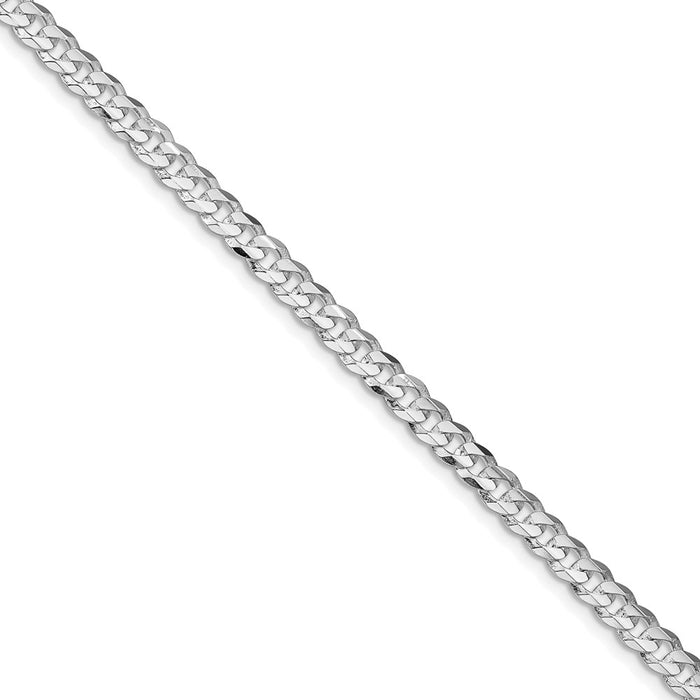 Buy Stylish Rhodium-Plated 4.5mm Sterling Silver Curb Chain - Affordable Luxury-1