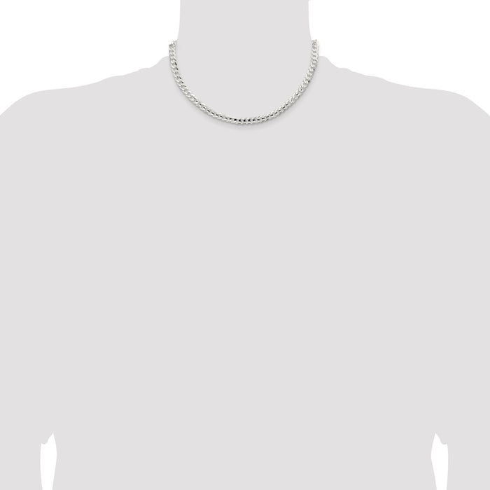Buy High-Quality 5.65mm Sterling Silver Concave Beveled Curb Link Chain-4