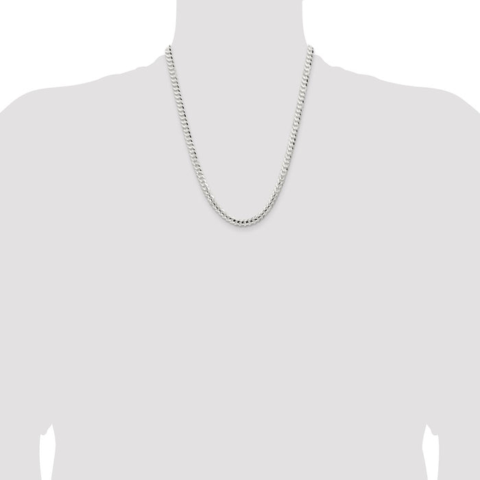 Buy Stylish Sterling Silver 5.65mm Concave Beveled Curb Link Chain - Affordable Luxury!-4