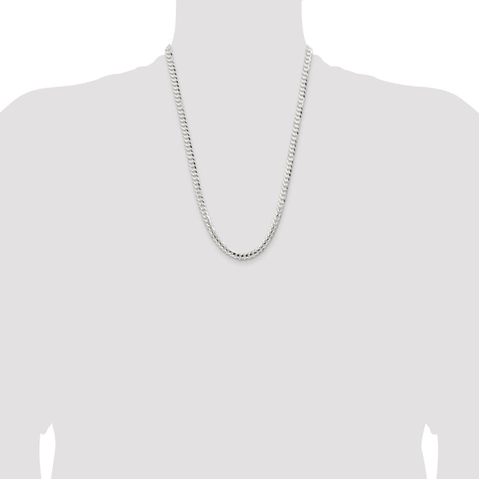Buy Stylish 5.65mm Sterling Silver Beveled Concave Curb Chain - Luxury Value-4