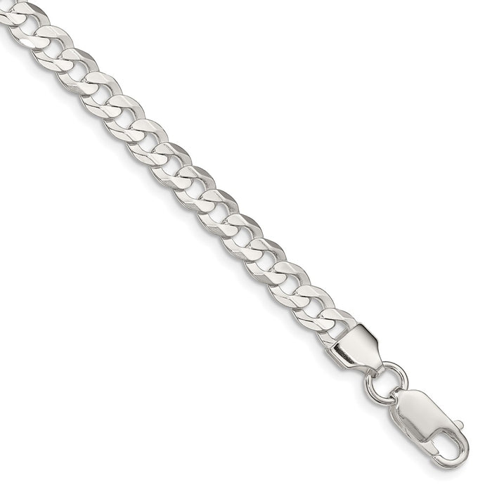High-Quality 5.65mm Sterling Silver Curb Link Chain - Stylish & Affordable!-1