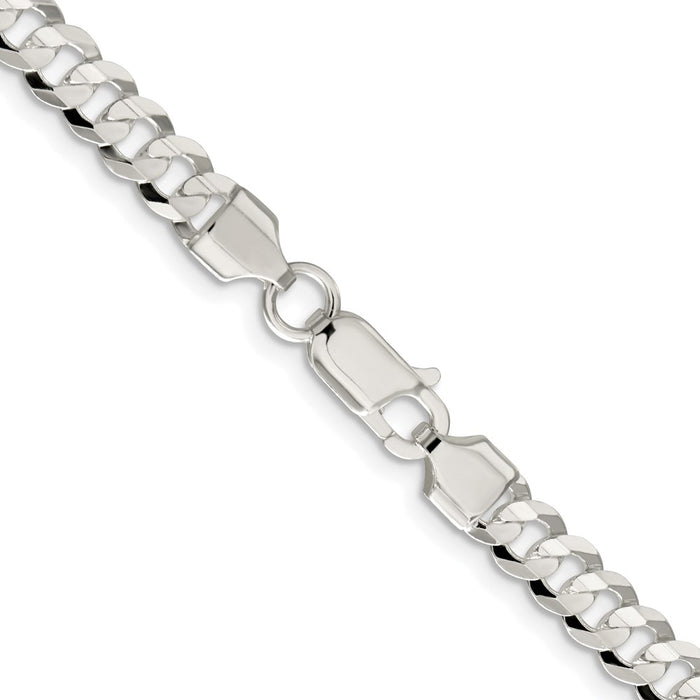 Buy High-Quality Rhodium-Plated Sterling Silver 5.65mm Curb Chain - Stylish Value-3