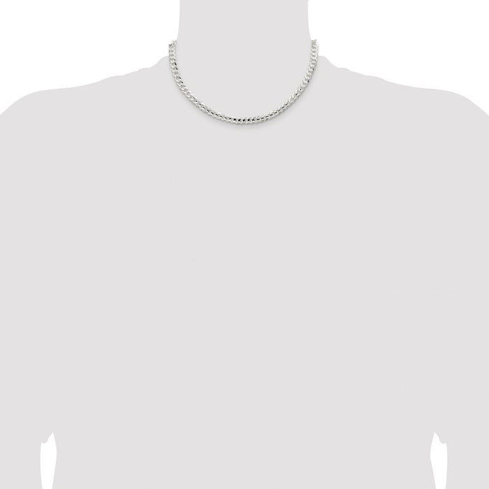 Buy High-Quality Rhodium-Plated Sterling Silver 5.65mm Curb Chain - Stylish Value-4
