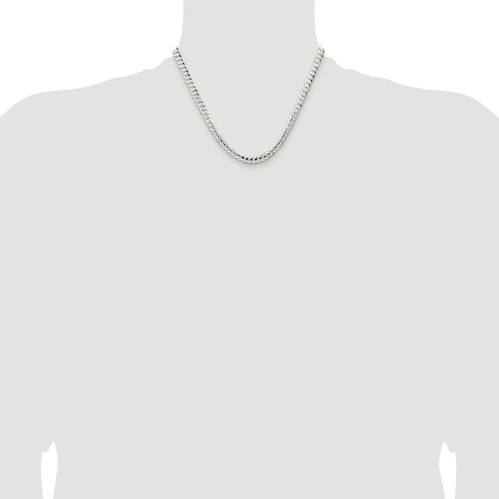 Buy Stylish Rhodium-Plated Sterling Silver 5.65mm Curb Chain - Luxury Value-4