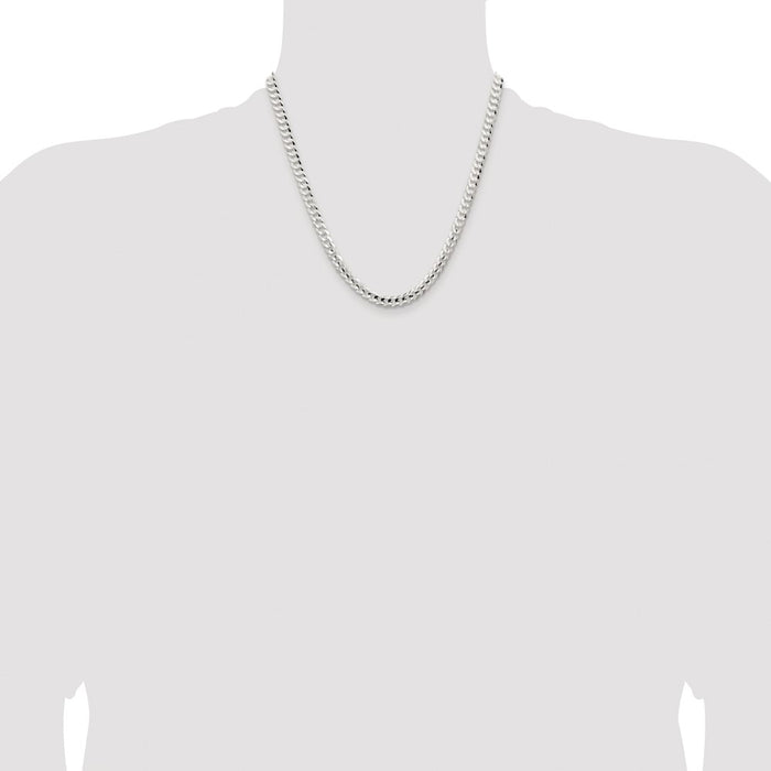 Buy Stylish Rhodium-Plated Sterling Silver 5.65mm Curb Chain - Luxury Value!-4
