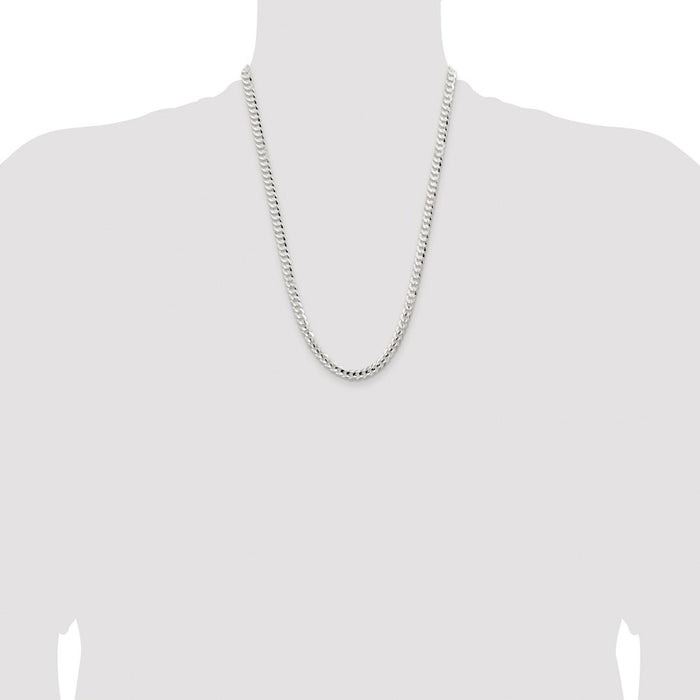 Buy Stylish 5.65mm Rhodium-Plated Sterling Silver Curb Chain - Luxury Value!-4