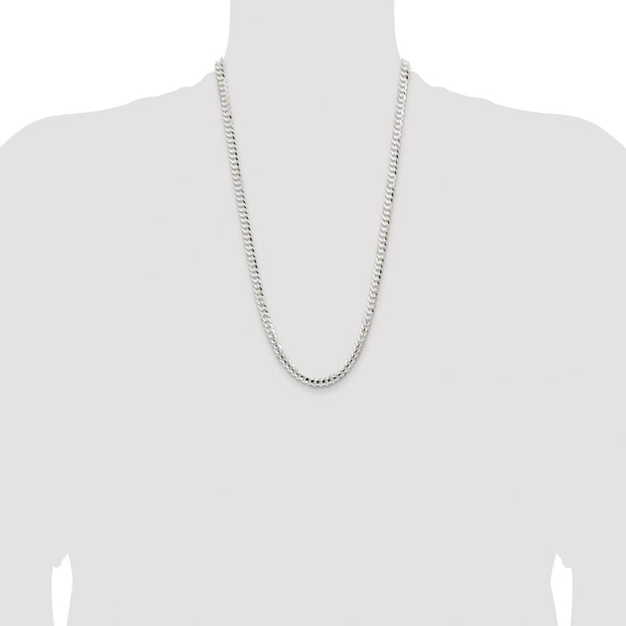 Buy Stylish 5.65mm Rhodium-Plated Sterling Silver Curb Chain - Luxury Value-4