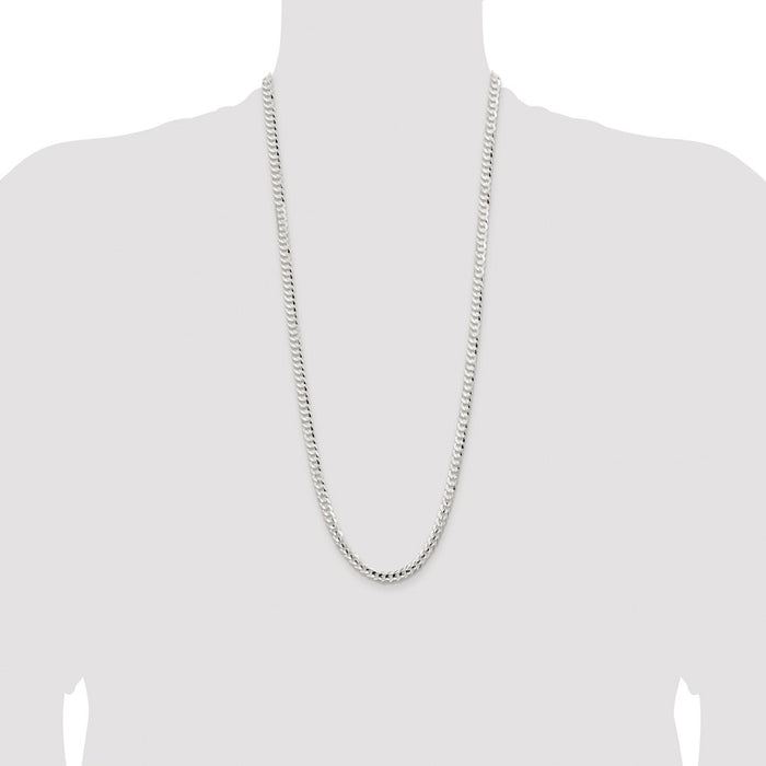 High-quality Rhodium-Plated Sterling Silver 5.65mm Curb Chain | Stylish Value-4