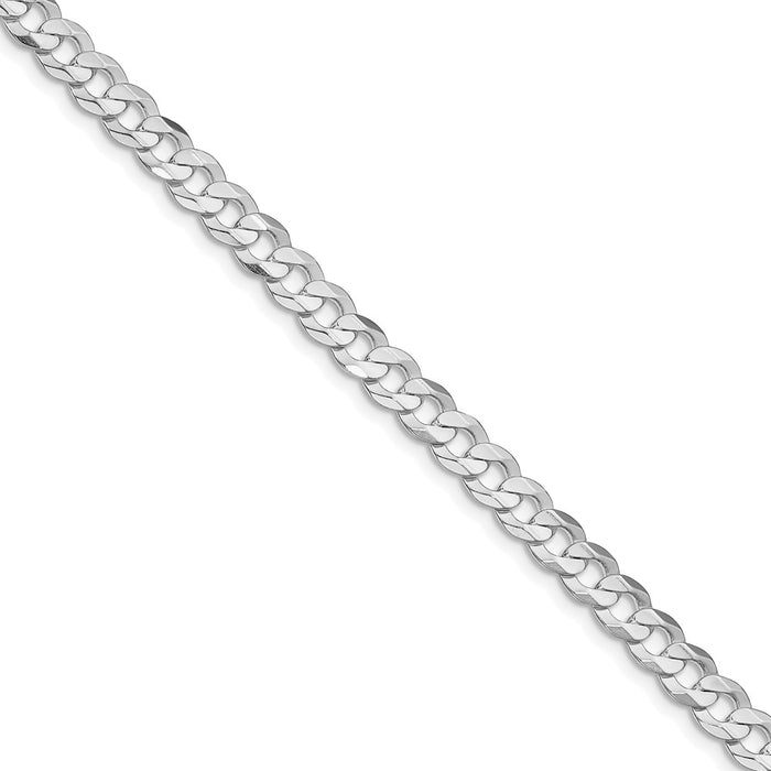 Buy High-Quality Rhodium-Plated Sterling Silver 5.65mm Curb Chain - Stylish Value-1