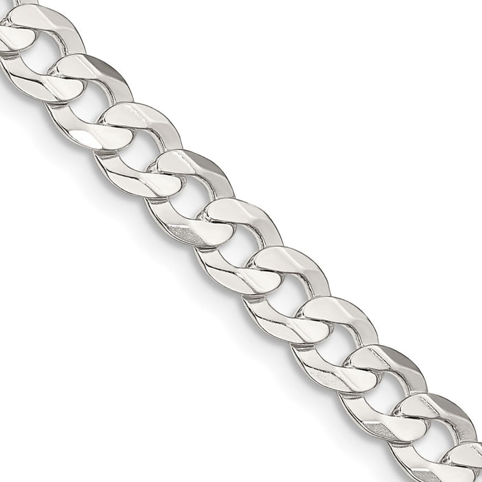 High-Quality 5.65mm Beveled Concave Curb Chain in Sterling Silver - Stylish Value!-1