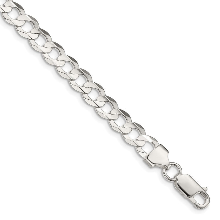 Buy Luxury Sterling Silver 6.75mm Beveled Concave Curb Chain - Stylish Value-1