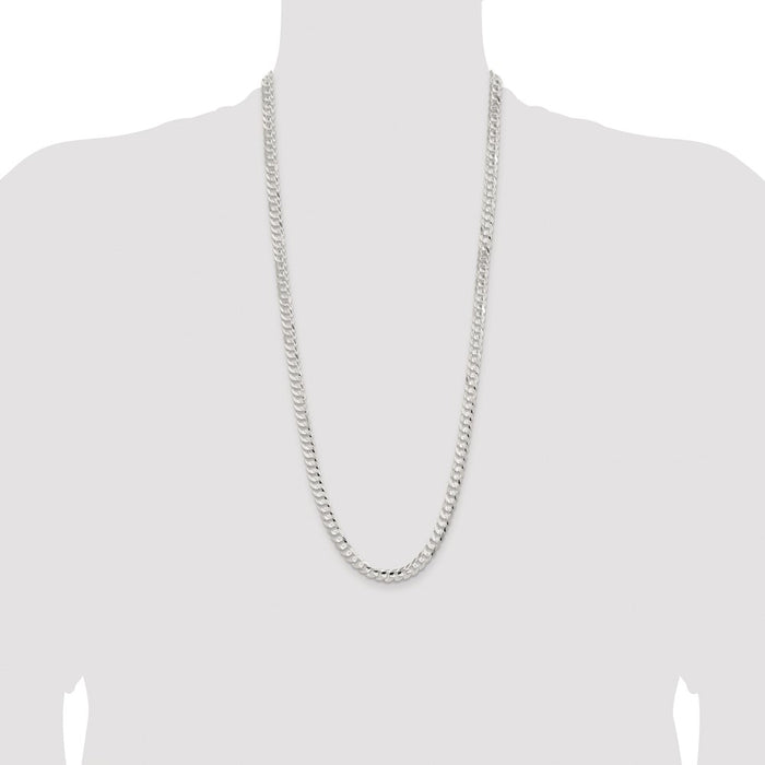 Buy Stylish Rhodium-Plated Sterling Silver 6.75mm Curb Chain - Luxury Value-4