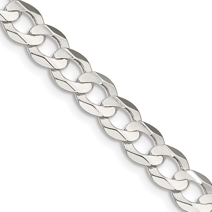 Buy Stylish 6.75mm Sterling Silver Concave Beveled Curb Link Chain-1