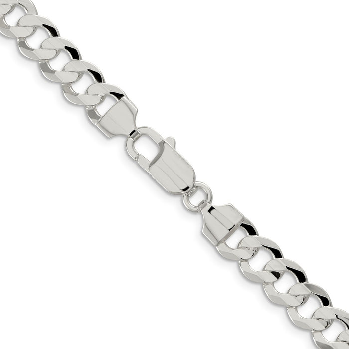 Buy Stylish 7.8mm Beveled Concave Curb Chain in High-Quality Sterling Silver-3