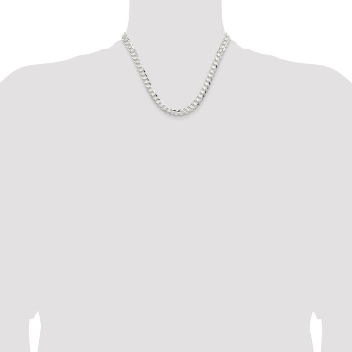 Buy Stylish 7.8mm Sterling Silver Beveled Concave Curb Chain - Affordable Luxury-4