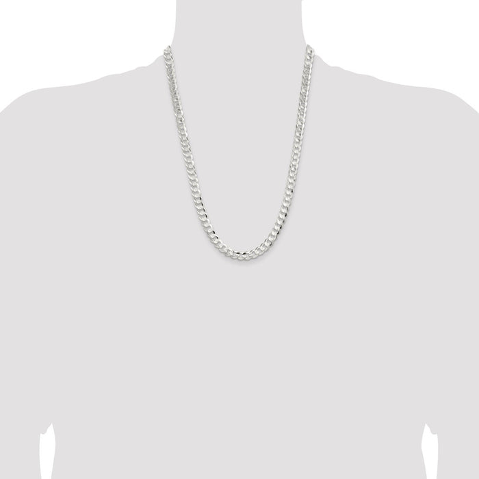 Buy Stylish 7.8mm Sterling Silver Beveled Concave Curb Chain | High-Quality Design-4