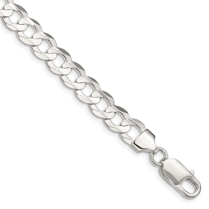 Exclusive 7.8mm Sterling Silver Beveled Concave Curb Chain - Stylish Value!-1