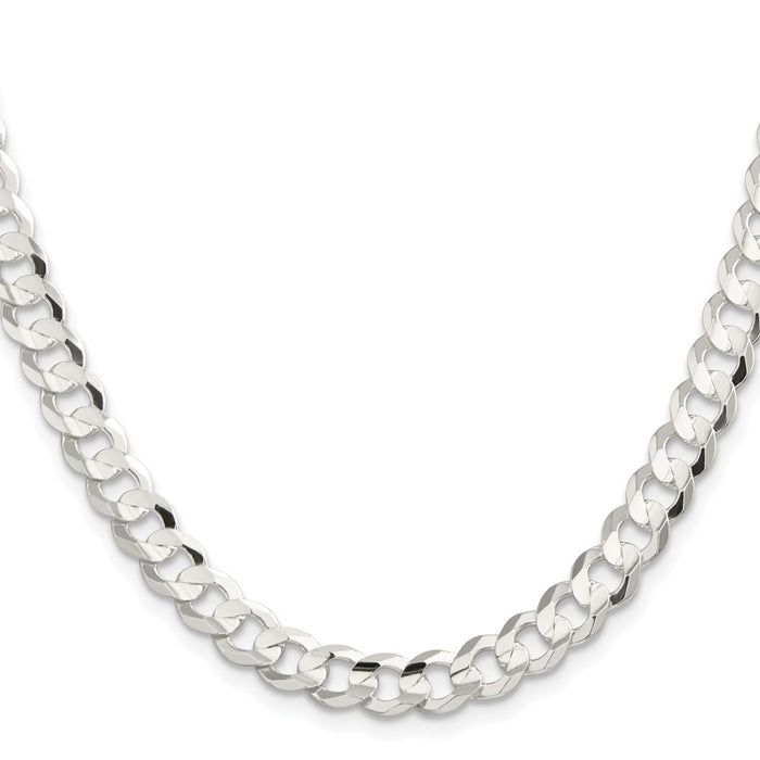 Buy Stylish Rhodium-Plated Sterling Silver 7.8mm Curb Chain - Affordable Luxury!-2