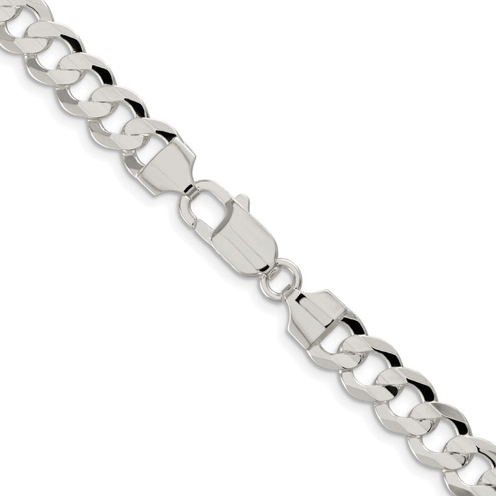 Buy Stylish Rhodium-Plated Sterling Silver 7.8mm Curb Chain - Affordable Luxury!-3