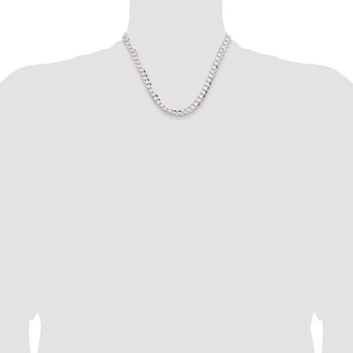 Buy Stylish Rhodium-Plated Sterling Silver 7.8mm Curb Chain - Affordable Luxury!-4