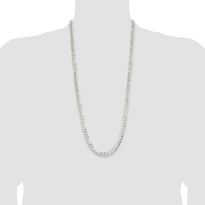 Buy Stylish Rhodium-Plated Sterling Silver 7.8mm Curb Chain - Luxury Value-4