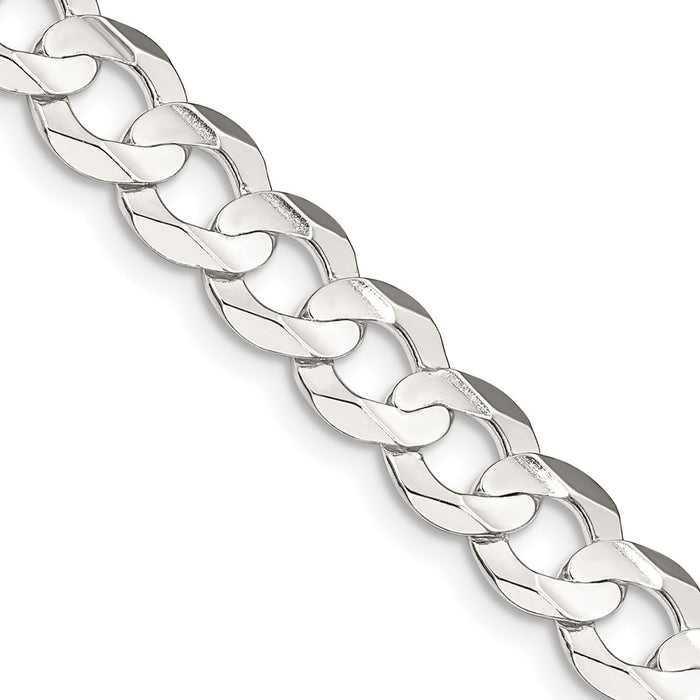 Buy Stylish 7.8mm Beveled Concave Curb Chain in High-Quality Sterling Silver-1