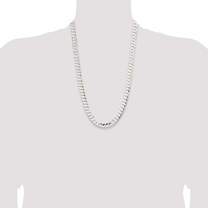 Exclusive Sterling Silver 9.75mm Beveled Curb Chain - Stylish & Affordable Design-4