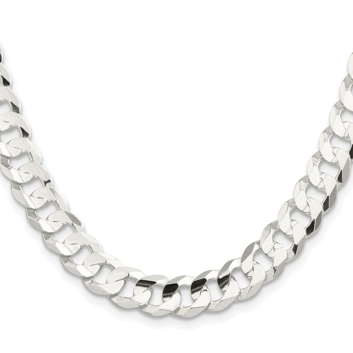 Buy Stylish Rhodium-Plated Sterling Silver 9.75mm Curb Chain - Affordable Luxury-2