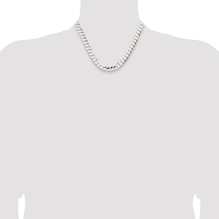 Exclusive Rhodium-Plated Sterling Silver 9.75mm Curb Chain - Stylish Value-4