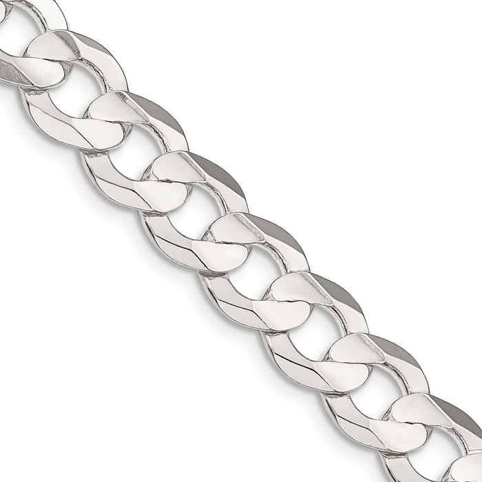 Buy Stylish 9.75mm Sterling Silver Beveled Concave Curb Chain - Luxury Design-1