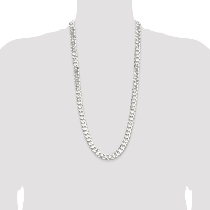 Buy Stylish 11.9mm Sterling Silver Beveled Concave Curb Chain - Affordable Luxury-4